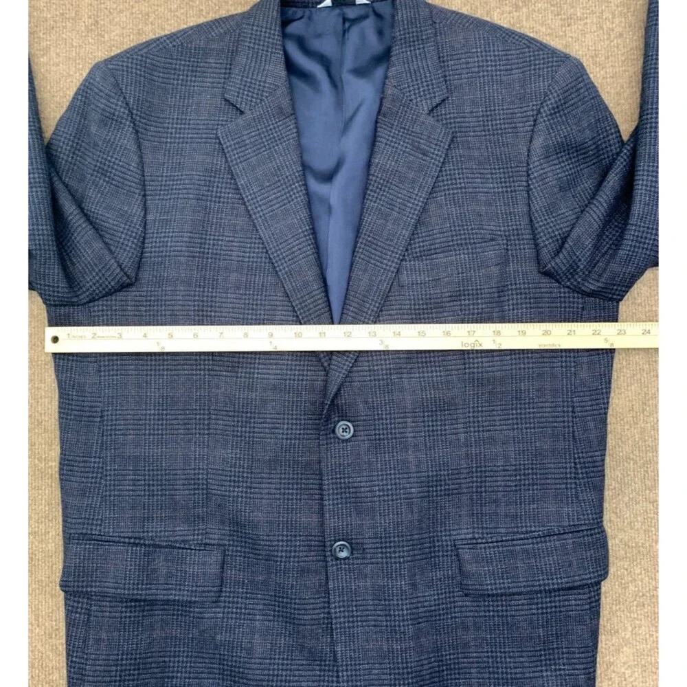 Joseph & Feiss Blazer Mens 43R Lambswool Tweed Glen Plaid Sportscoat Jacket